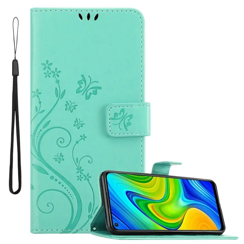 Deksel kompatibel med Xiaomi RedMi NOTE 9 Lommebokdeksel i blomster design med magnetisk lukking, stativfunksjon og kortplasser