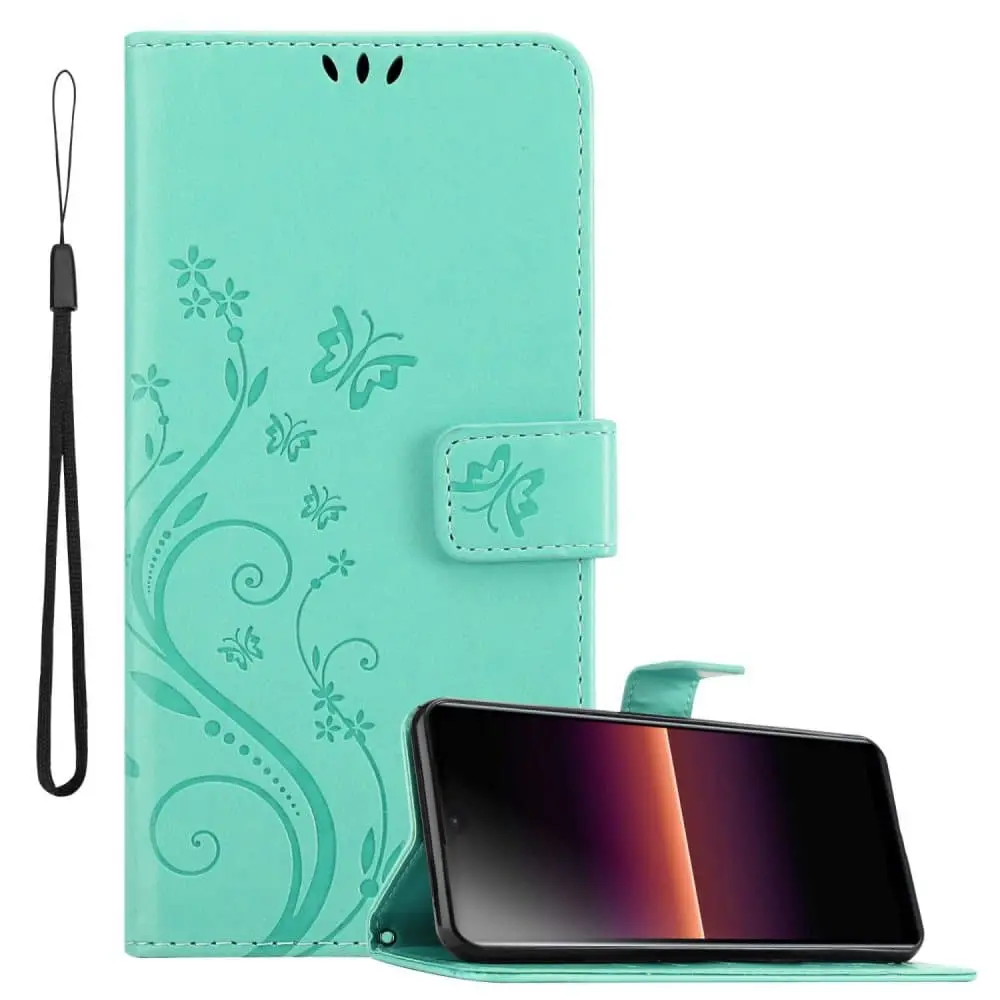 Deksel kompatibel med Sony Xperia L4 Lommebokdeksel i blomster design med magnetisk lukking, stativfunksjon og kortplasser