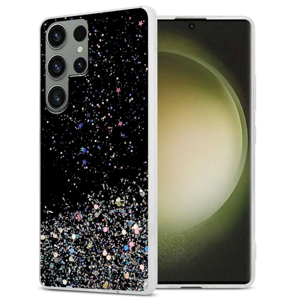 Deksel kompatibel med Samsung Galaxy S23 ULTRA med glitrende glitter