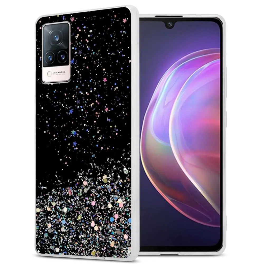 Deksel kompatibel med Vivo V21 4G / 5G med glitrende glitter