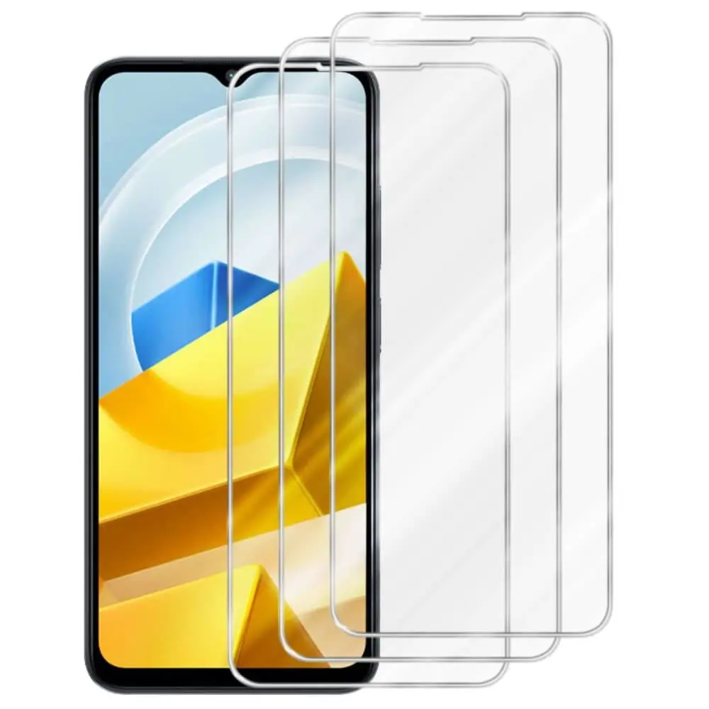 3x Skjermbeskytter Skärmskyddtil kompatibel med Xiaomi POCO M5 Herdet Skjermglass