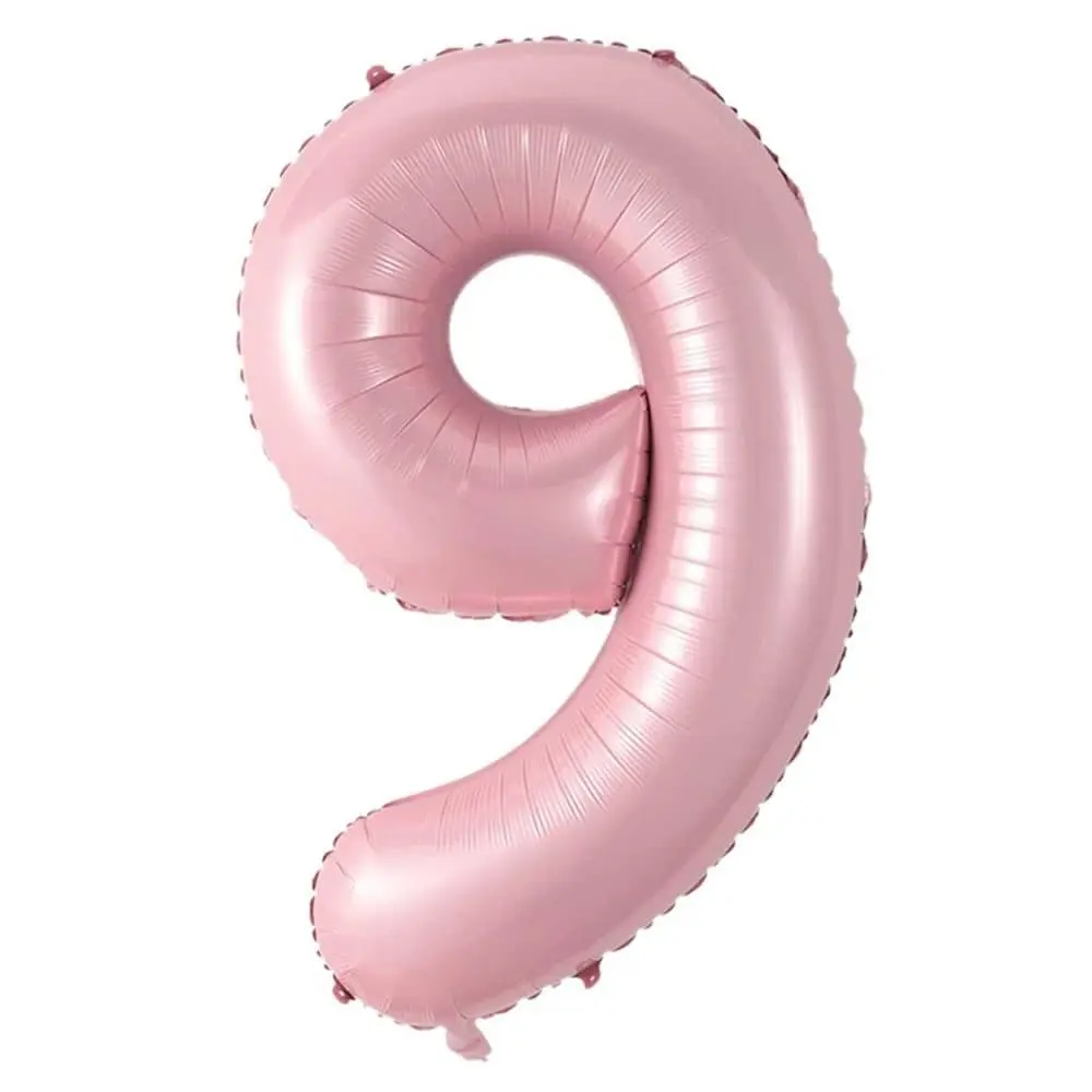 Enorm 102 cm siffer ballong rosa nummer 9 ballong