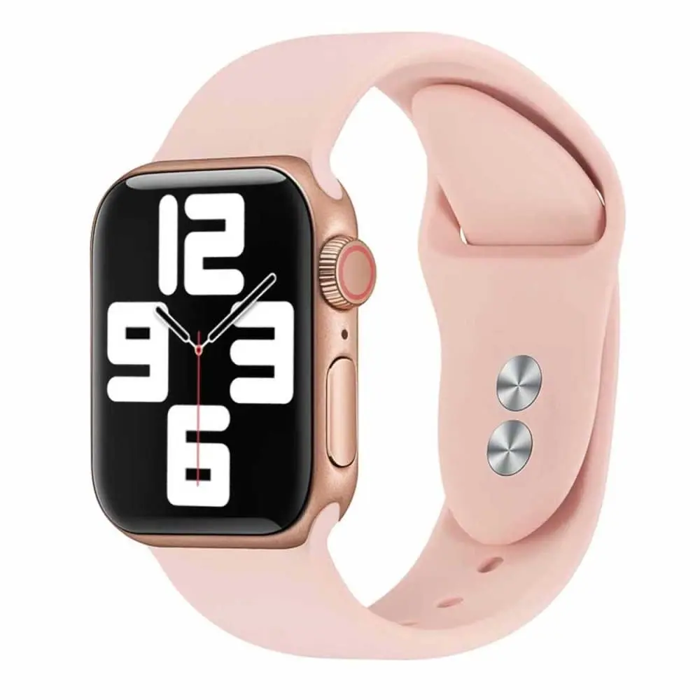 Apple Watch-kompatibel 38/40/41 1-8/Se rosa armbånd silikon