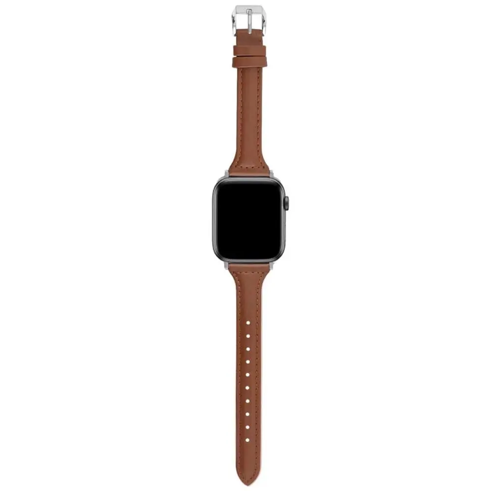 Lærarmbånd Apple Watch 38/40/41 1/2/3/4/5/6/7/Se Smalt Brown