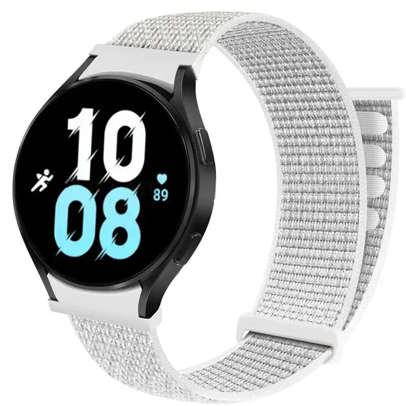 Nylon armbånd No-Gap Samsung Galaxy Watch 5 (44mm) - Summit White