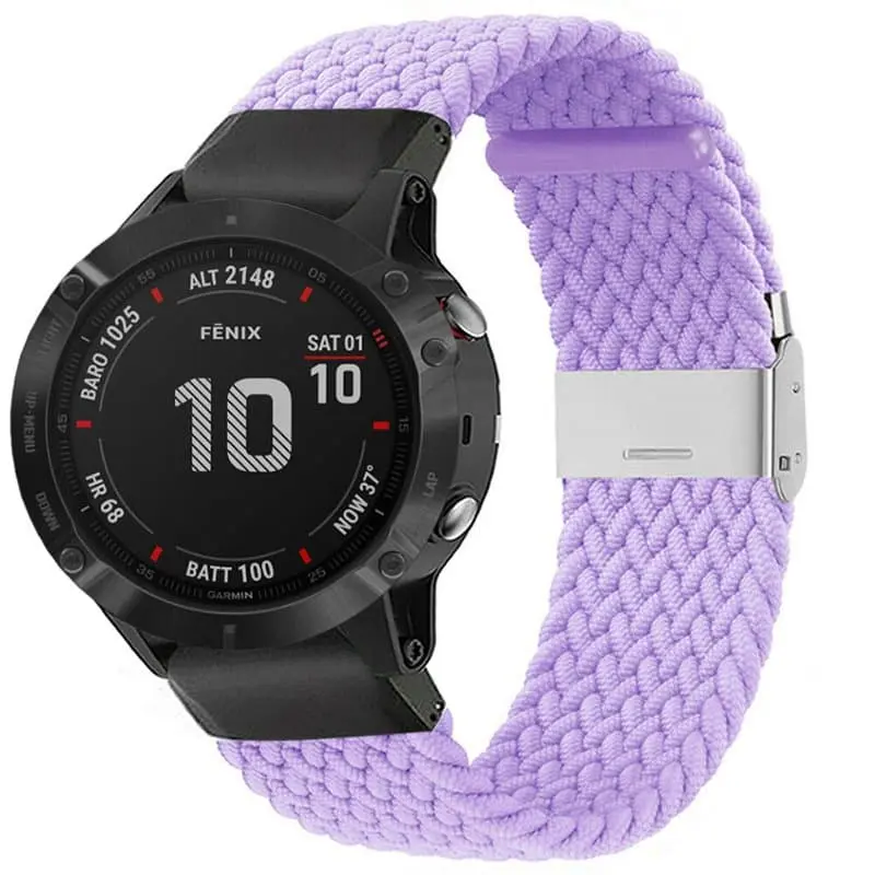 Flettet elastisk armbånd Garmin Fenix 6X - lightpurple