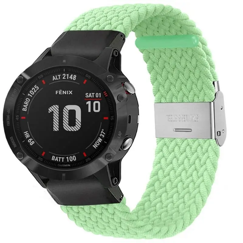 Flettet elastisk armbånd Garmin Fenix 6X - pistachio