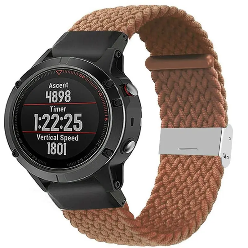Flettet elastisk armbånd Garmin Fenix 5 - Brun