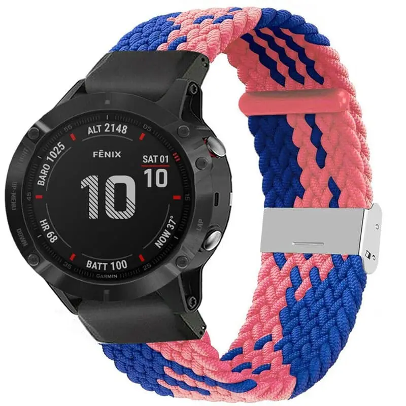Flettet elastisk armbånd Garmin Fenix 6 - bluepowder