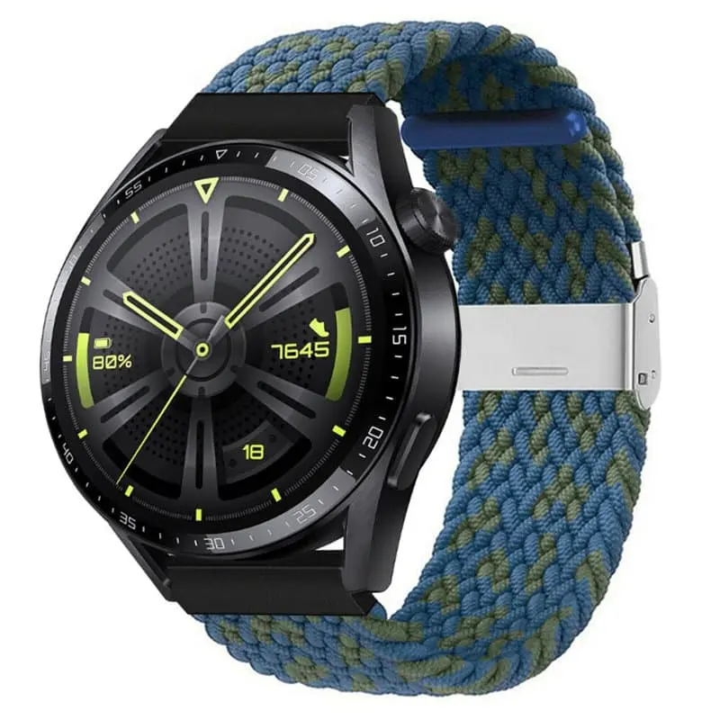 Flettet elastisk armbånd Huawei Watch GT3 (46mm) - blågrønn