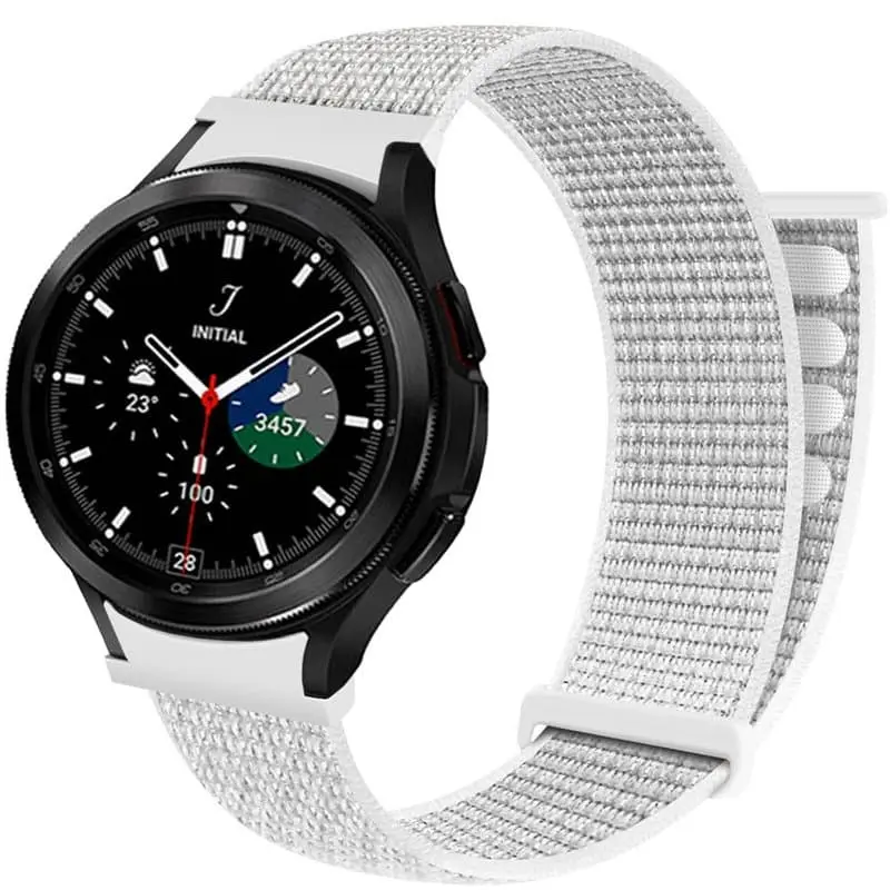 Nylon armbånd No-Gap Samsung Galaxy Watch 4 Classic (46mm) - Summit White