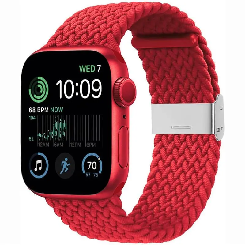 Flettet elastisk armbånd Apple Watch SE 2022 40mm - mørkerød