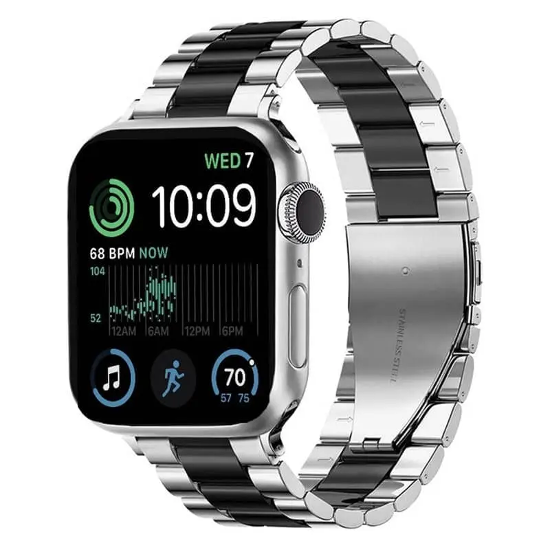 Armbånd Rustfritt stål Apple Watch SE 2022 (40mm) - Sølv/Sort