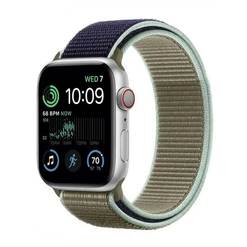 Nylon armbånd Apple Watch SE 2022 (44mm) - Khaki Blue