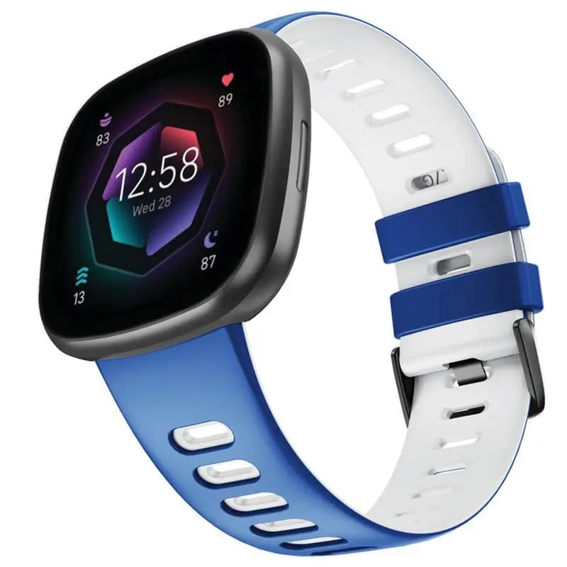 Twin Sport armbånd Fitbit Sense 2 - Blå/hvit