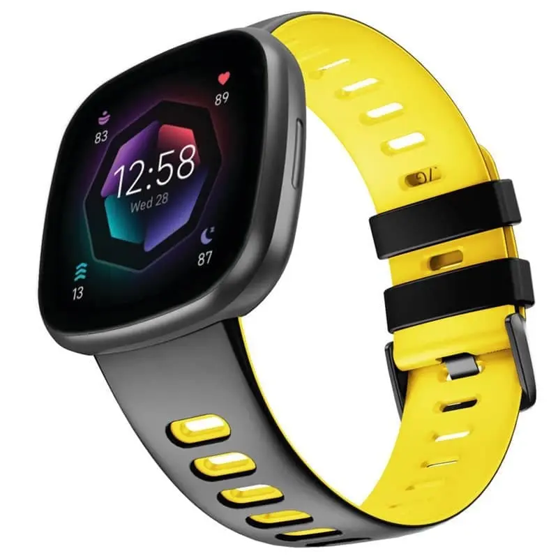 Twin Sport armbånd Fitbit Sense 2 - Svart/gul