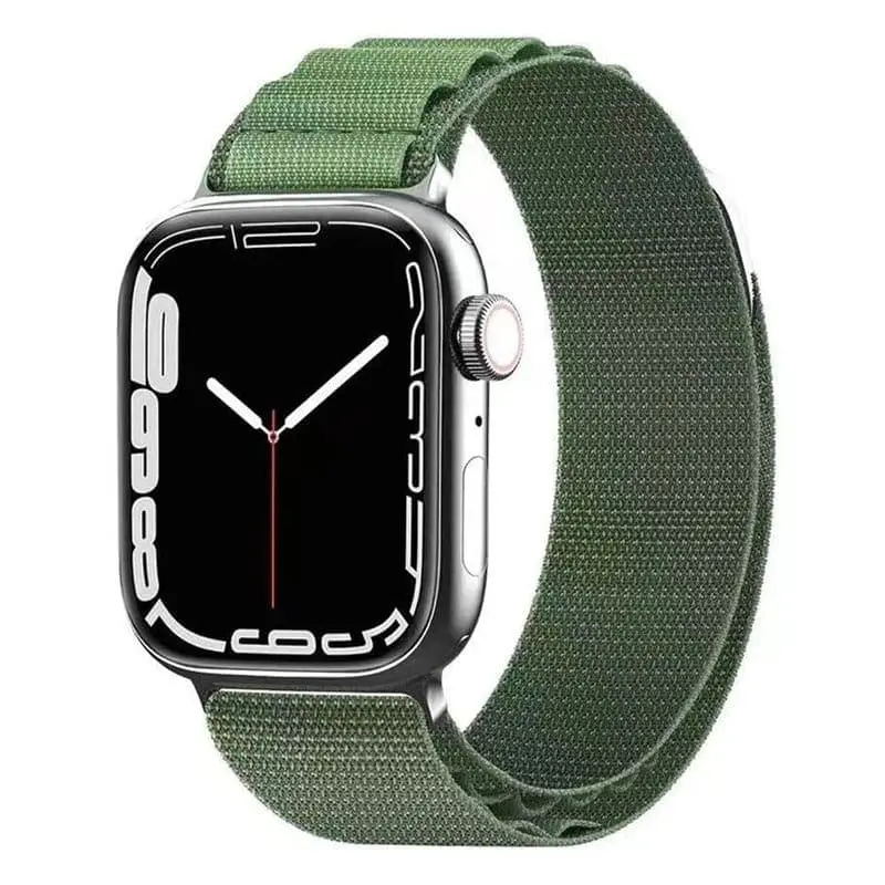 Artic Elastisk nylon armbånd Apple Watch 7 (41mm) - Army