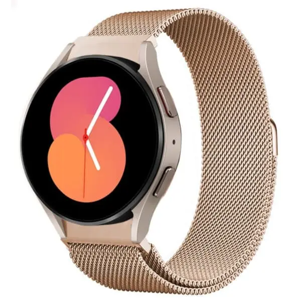 Galaxy Watch 4/5 metallarmbånd 20mm Milanese Mesh Rosé Gold