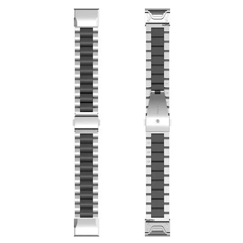 Rustfritt stål armbånd Garmin MARQ Adventurer - Sølv/svart