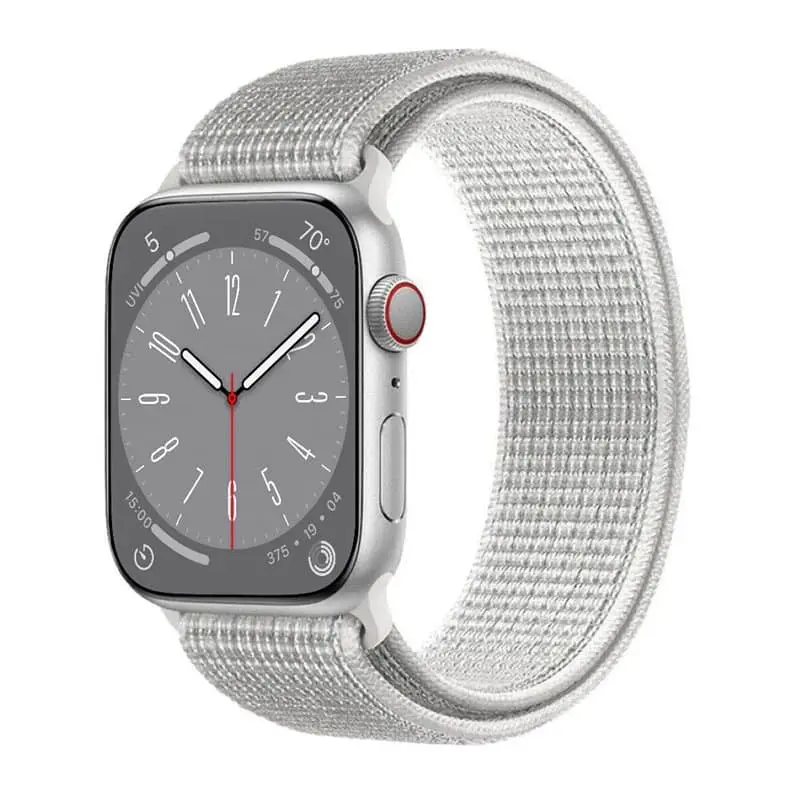 Nylon klokkerem Apple Watch 9 (45mm) - Summit White