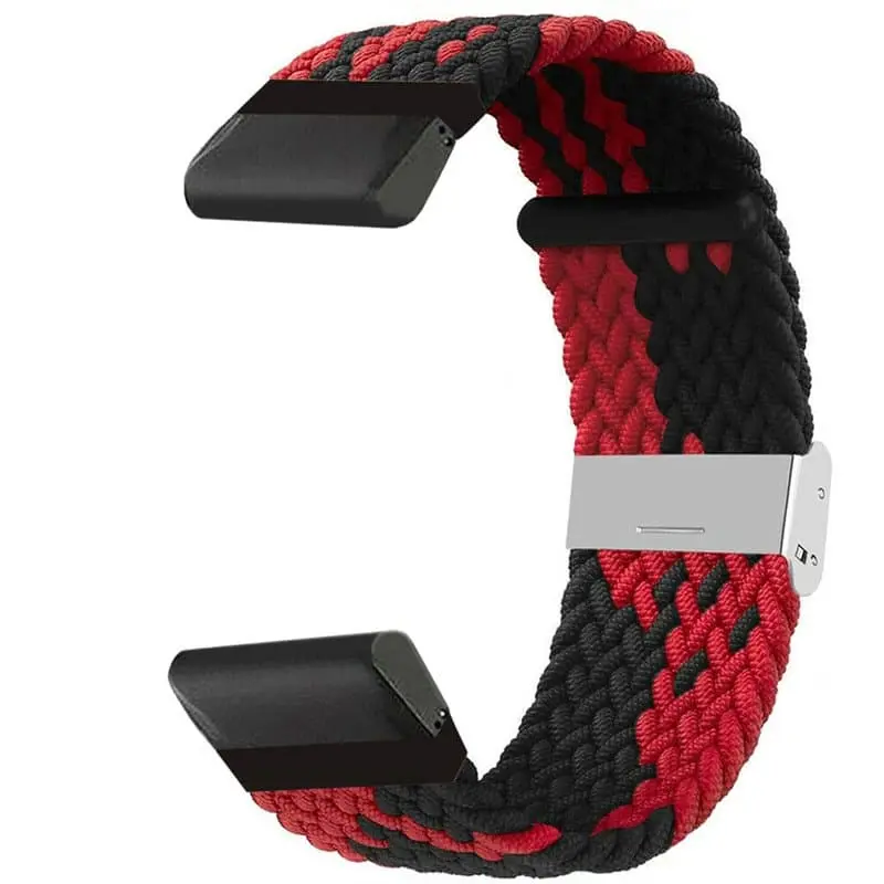 Flettet klokkereim Garmin Quatix 3 - Redblack