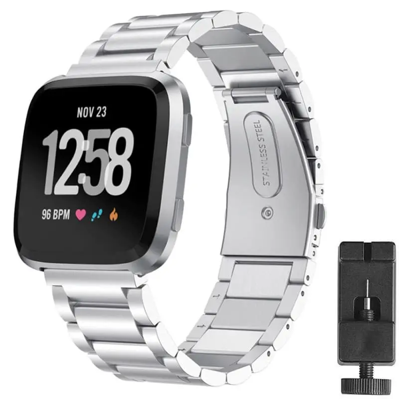 Armbånd Rustfritt stål Fitbit Versa 2 - Sølv