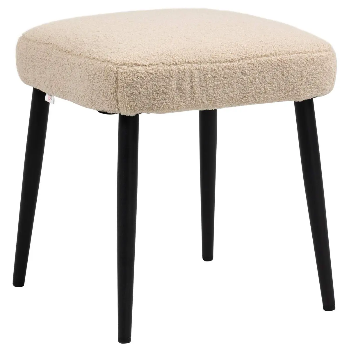 Beige fotskammel i kashmirlook med stålben