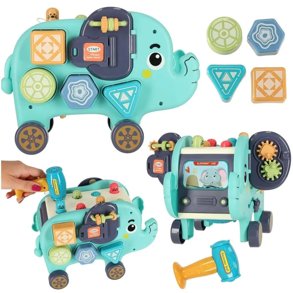 Montessori Elephant Sorter med Hammer 26cm