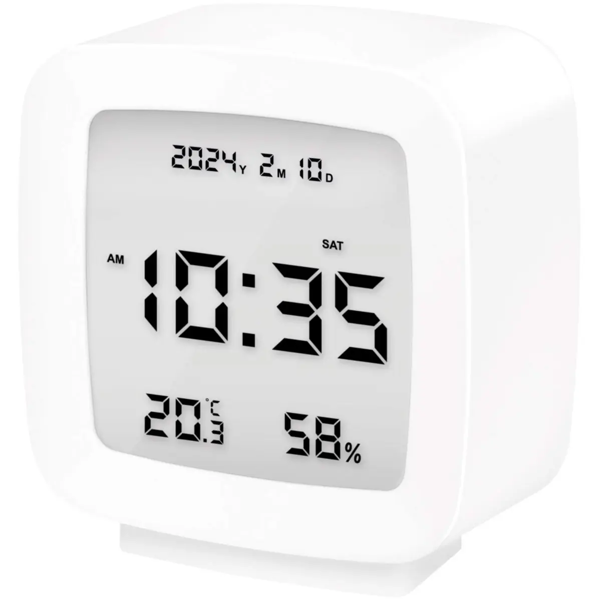 Digital vekkerklokke med dato, temp, fuktighet