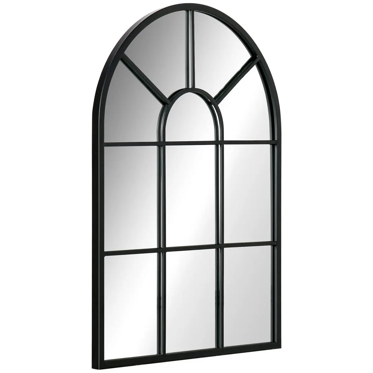 Dekorativt svart veggspeil 70x50 cm med metallramme
