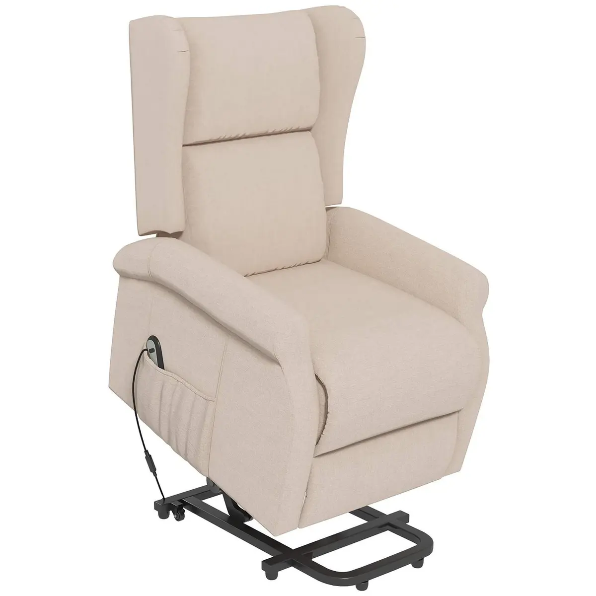 Ergonomisk TV-lenestol med ståhjelp, kremfarget