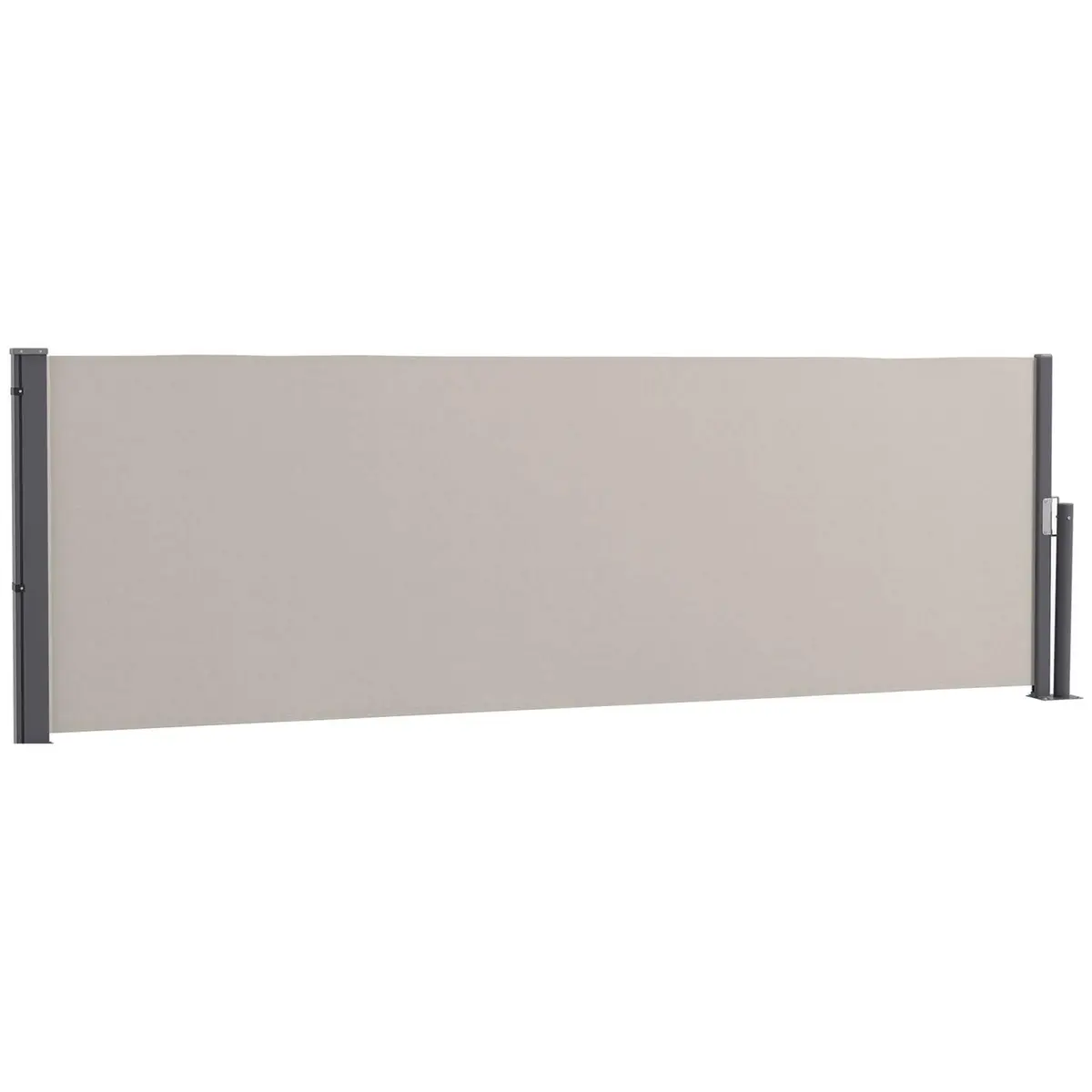 Sidemarkise uttrekkbar 300x100cm hagemarkise personvernvegg med UV-beskyttelse vindbeskyttelse laget av polyester i lys grå