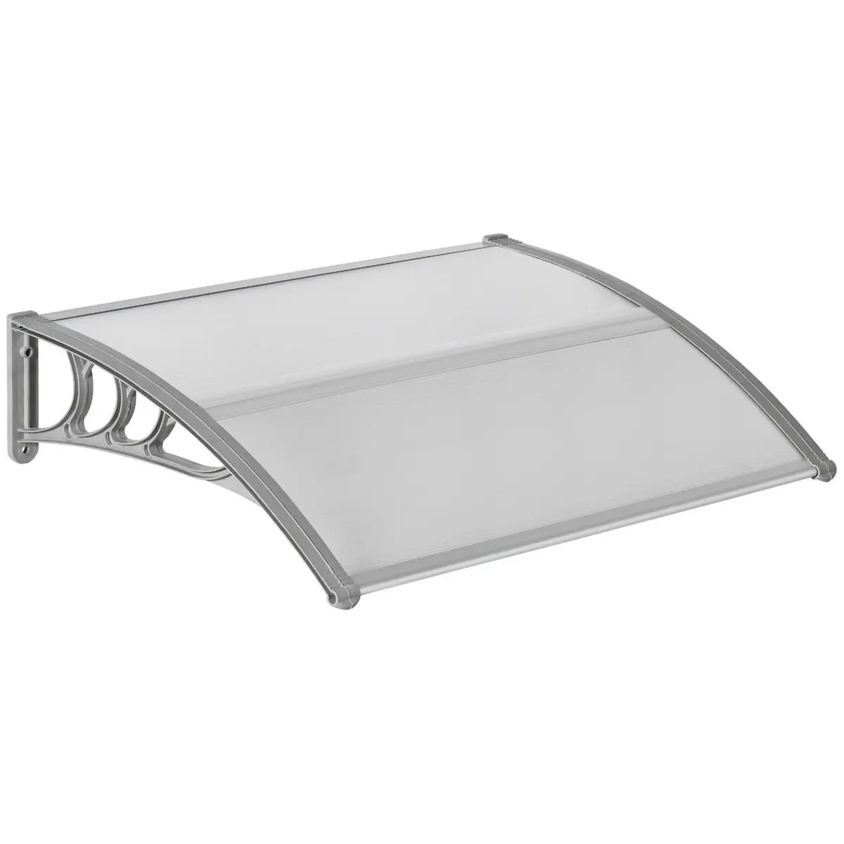 Baldakin for inngangsdør 100 x 75 cm buet kalesje av aluminium og polykarbonat kalesje med UV-beskyttelse ytterdørs kalesje for