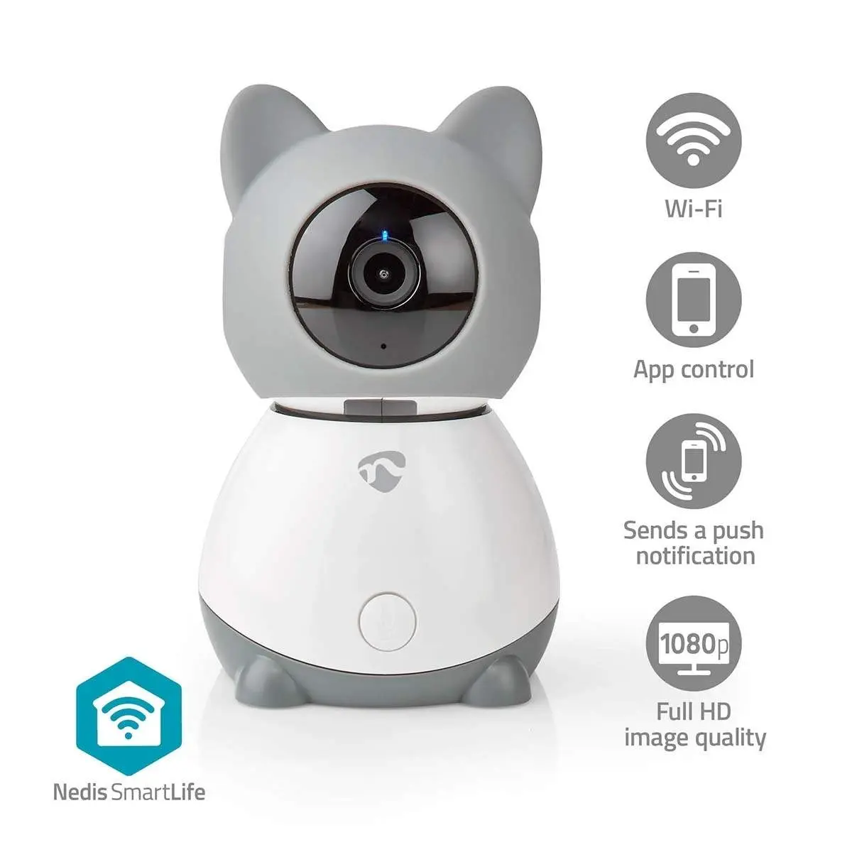 SmartLife Innendørs kamera | Wi-Fi | Full HD 1080p | Panorering og vipping | Cloud Storage (valgfritt) / microSD (ikke inkludert