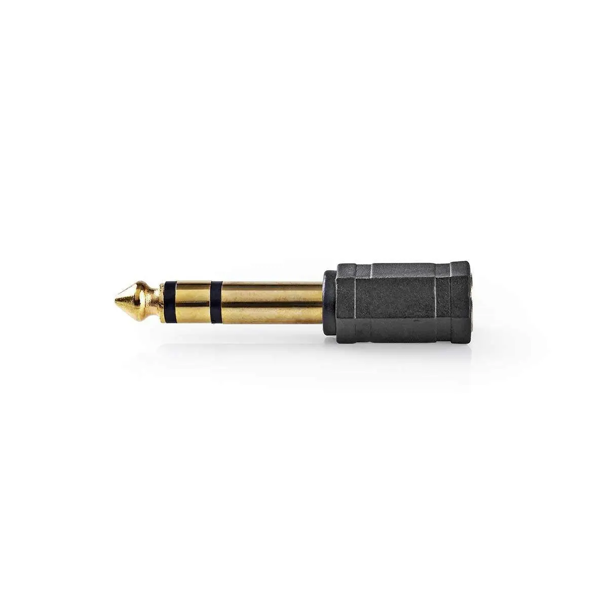 Stereo Audio Adapter | 6.35 mm Han | 3.5 mm Hun | Gull belagt | Rett | ABS | Sort | 10 stk.