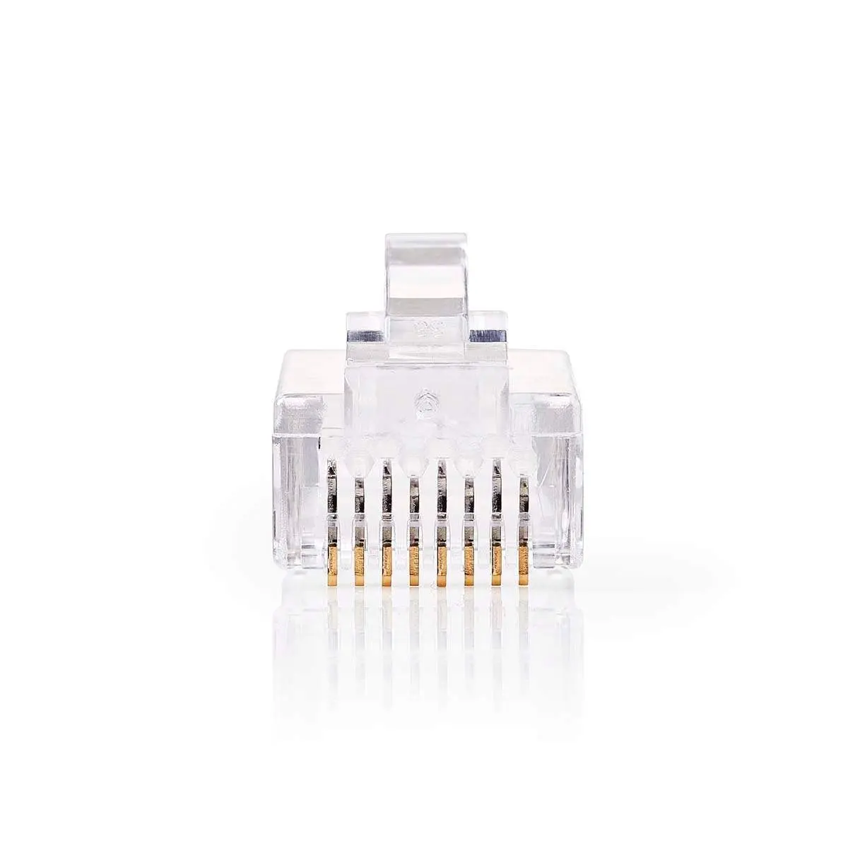 RJ45-kontakt | Hann | Solid STP CAT6 | Rett | Gull belagt | 10 stk. | PVC
