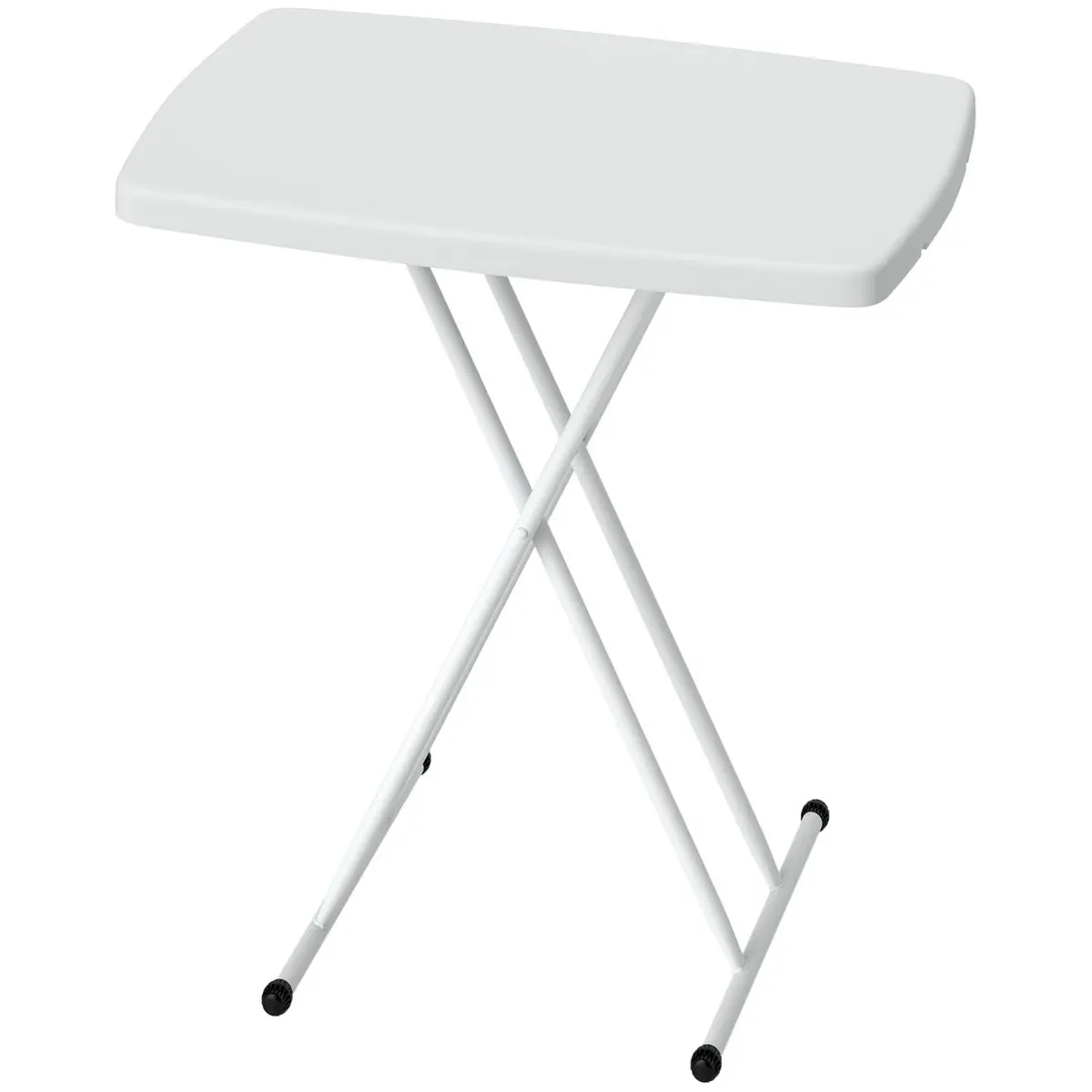 Sidebord hage høydejusterbart hagebord, sammenleggbart balkongbord av plast, rektangulært salongbord 50kg bæreevne, 76x50x74H cm