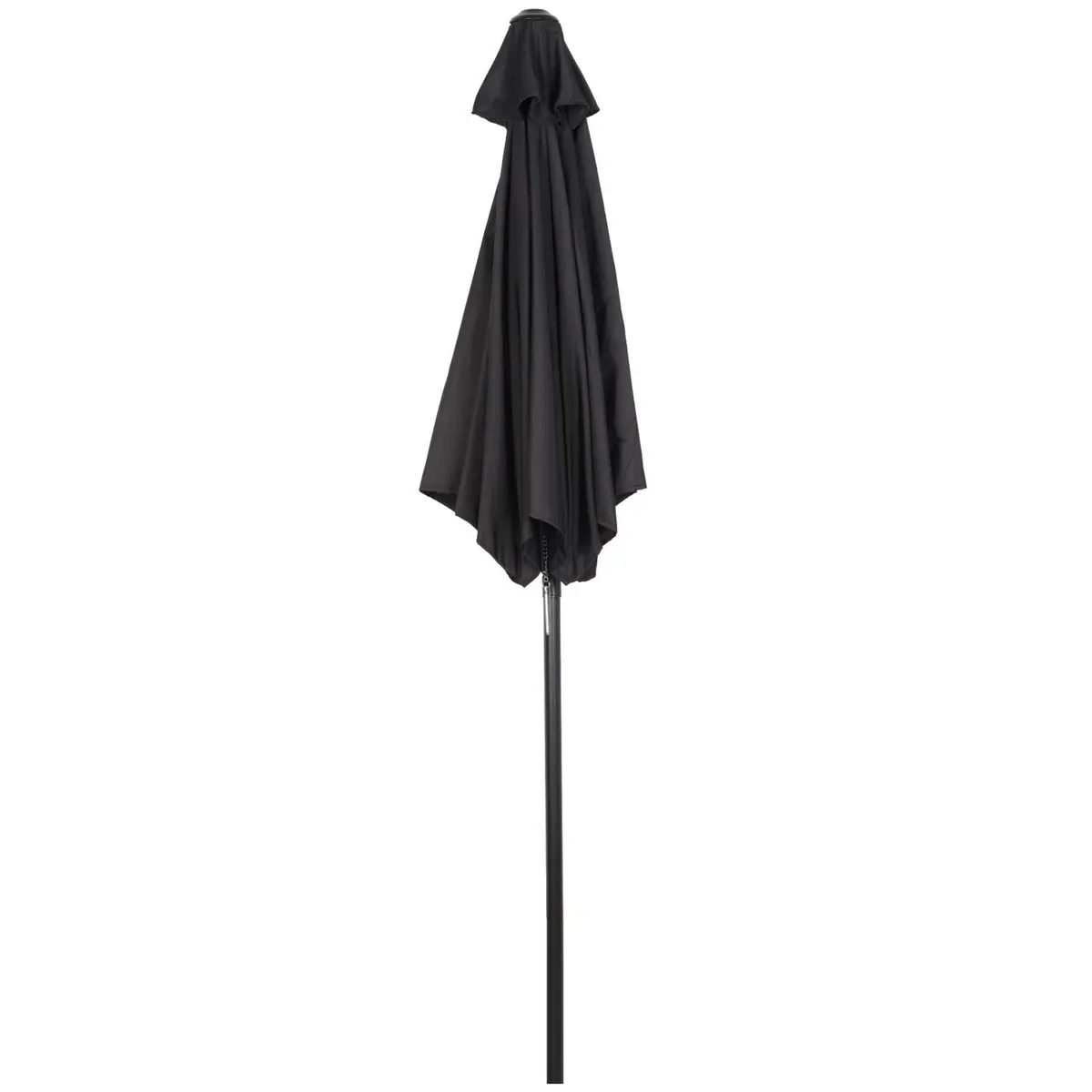 Parasoll Ø196 cm, roterende parasoll med sammenleggbar funksjon, sekskantet balkongparasoll, strandparasoll, vindtett, stabil ma