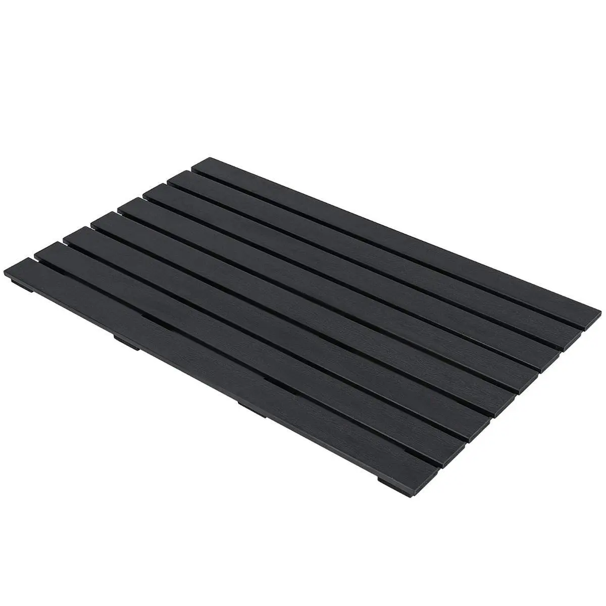 Gulvelement for soldusj WPC gulvplate for hagedusj 100 x 60 x 2,5 cm svart