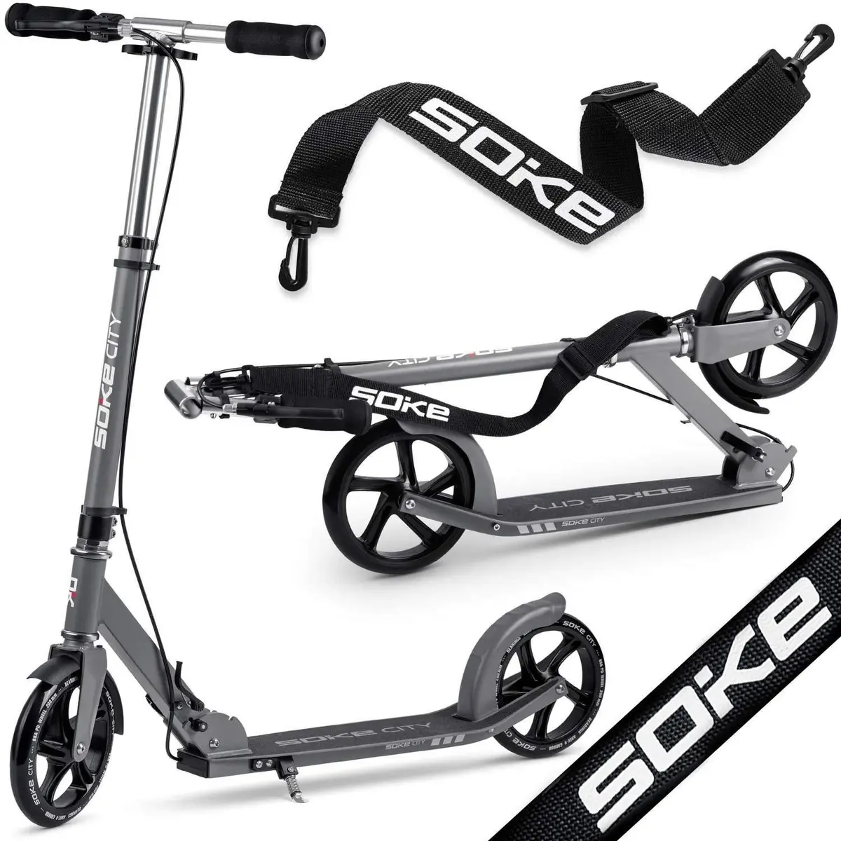 Byscooter med justerbar høyde og sammenleggbar design