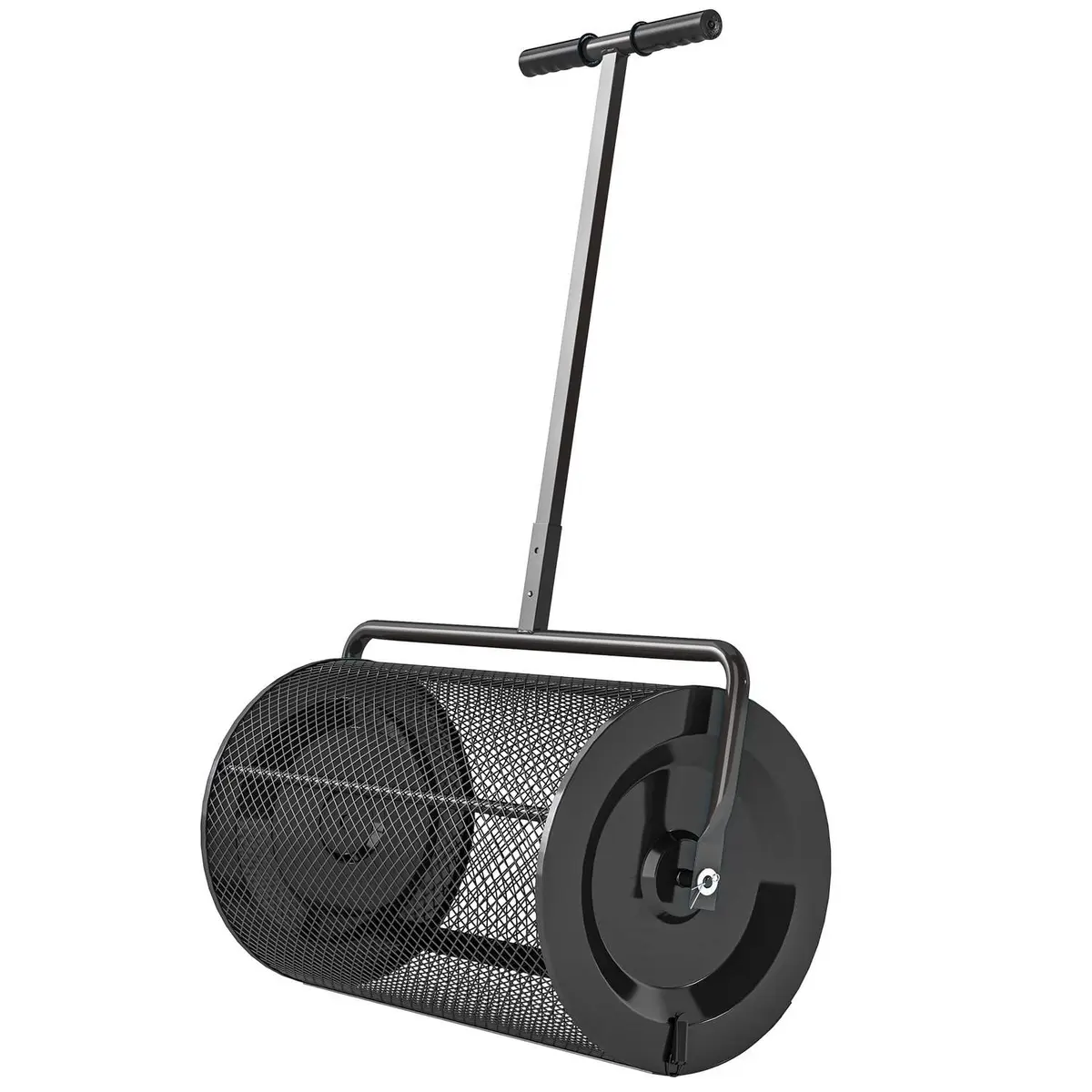Kompostspreder 300L 61x40cm gjødselspreder plen hagespreder med T-håndtak nettingkurv metall frøspreder torvmosespreder plenspre