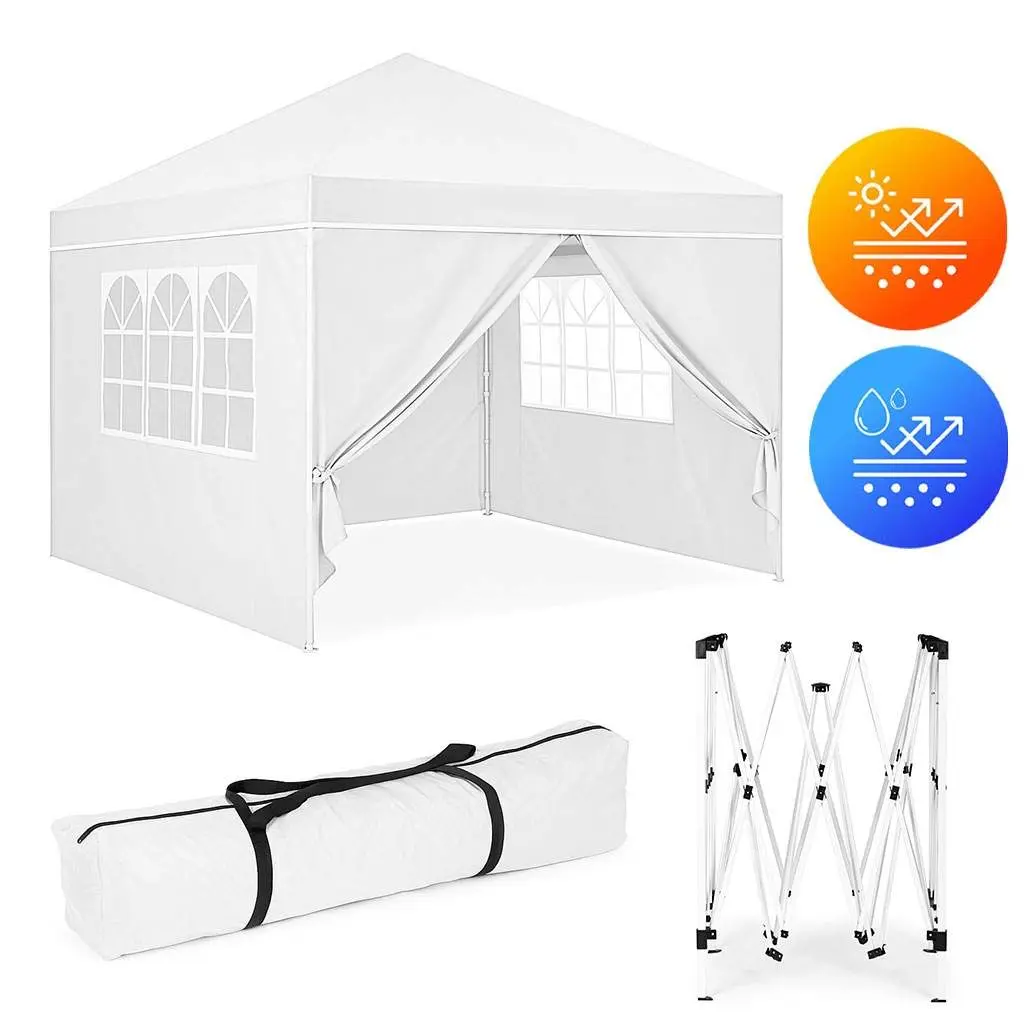 Hage Paviljong Telt 3x3 m Pop-Up med 4 Sidevegger MultiGarden