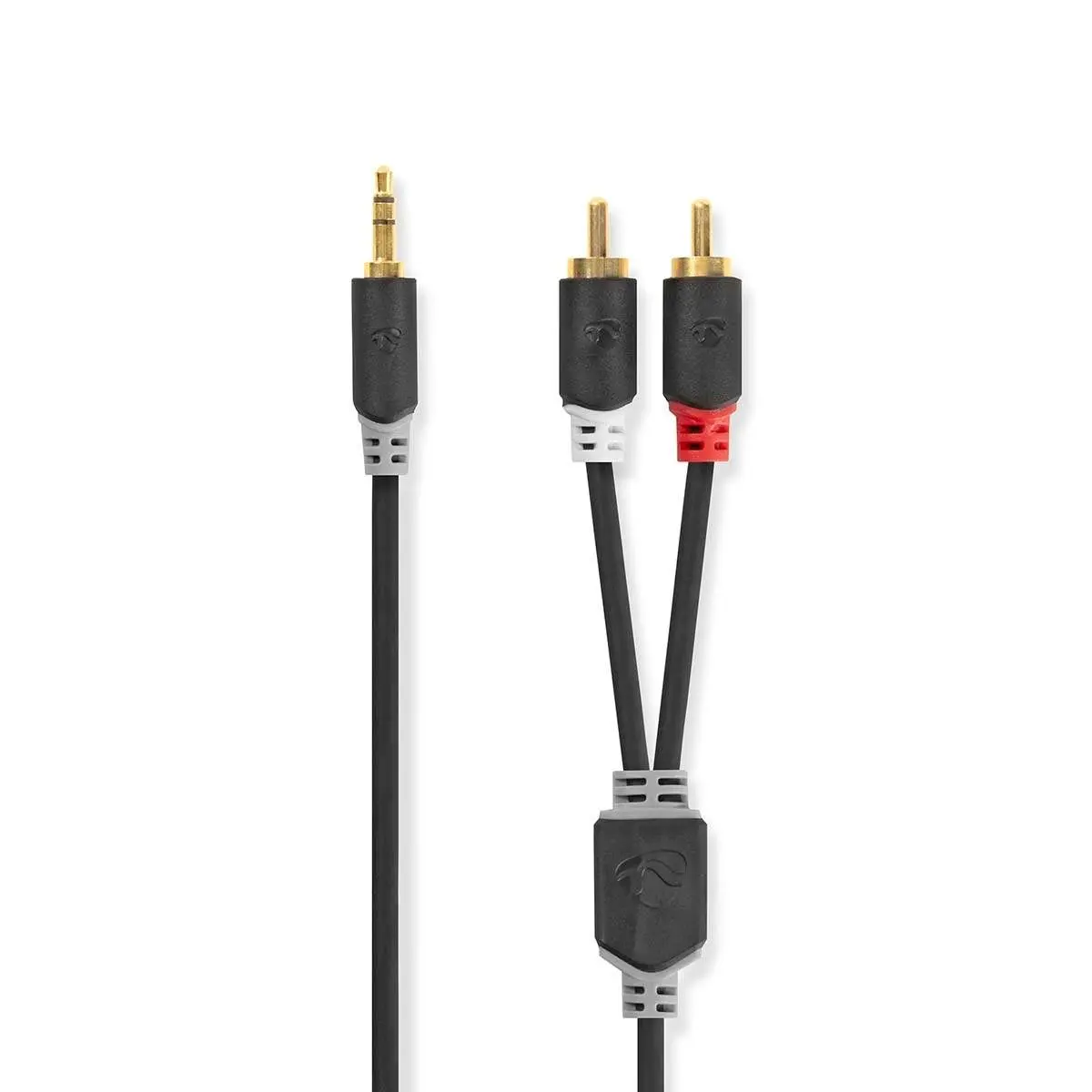 Stereo lydkabel | 3.5 mm Han | 2x RCA Han | Gull belagt | 1.00 m | Rund