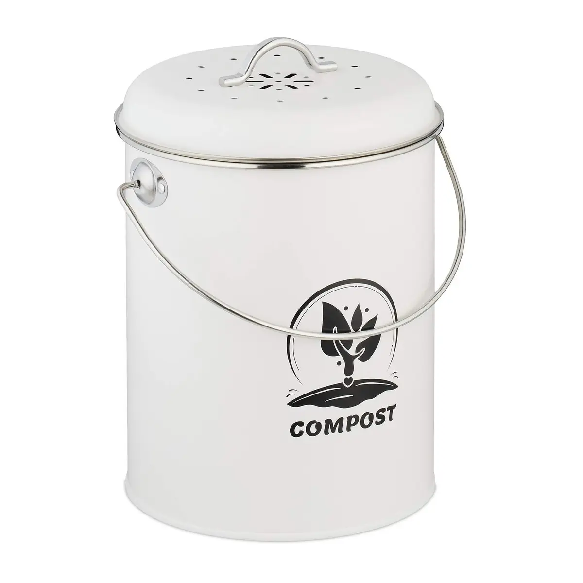 Kompostbeholder med luktfilter – 5,5 liters kapasitet