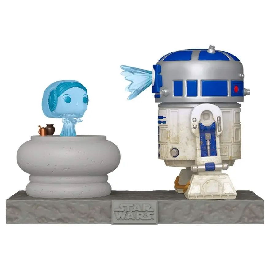 Star Wars R2-D2-figur med prinsesse Leia-hologramskjerm