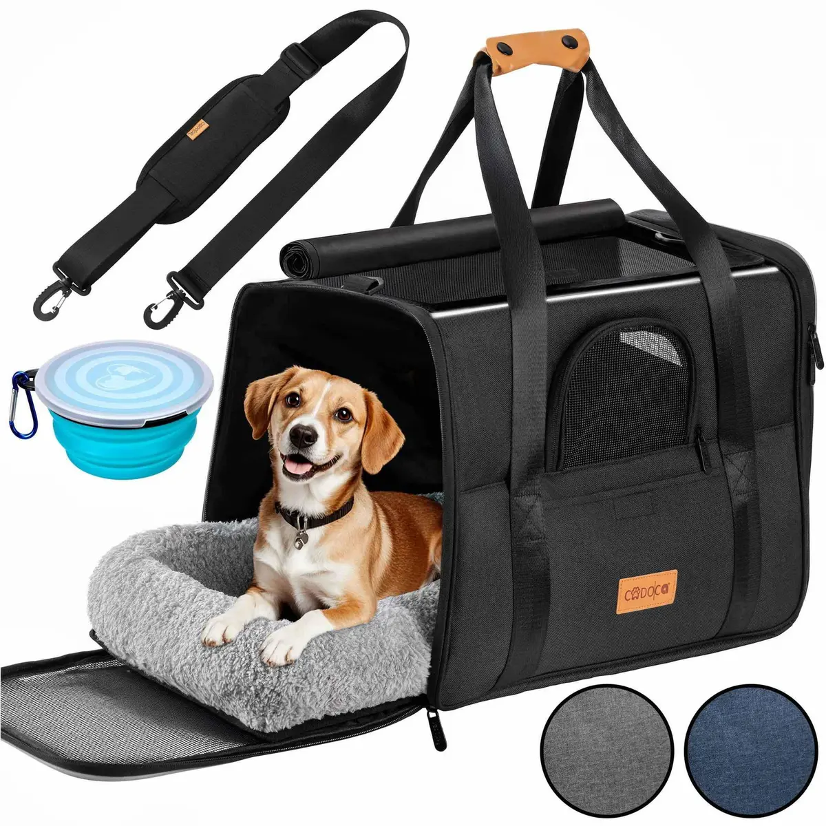 Transportkasse for katter i antrasitt 44x34x31cm, opptil 20 kg