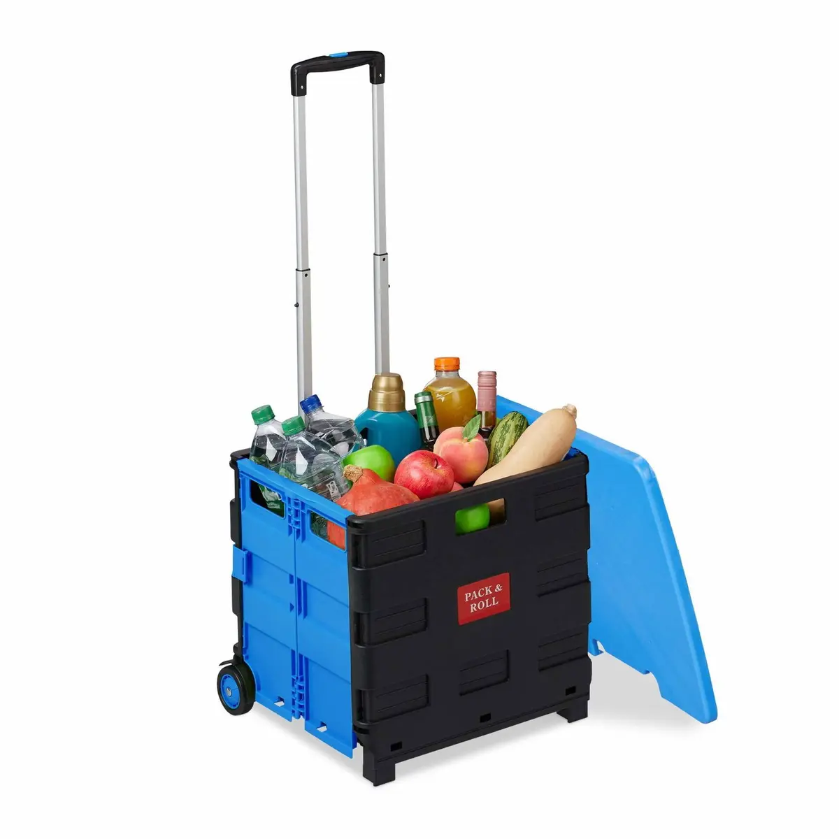 Sammenleggbar handlevogn med lokk – 35 kg kapasitet