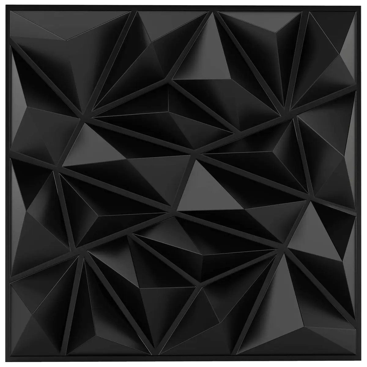 3D-veggpaneler med svart diamantmønster, 20 stk., 5 m² dekning