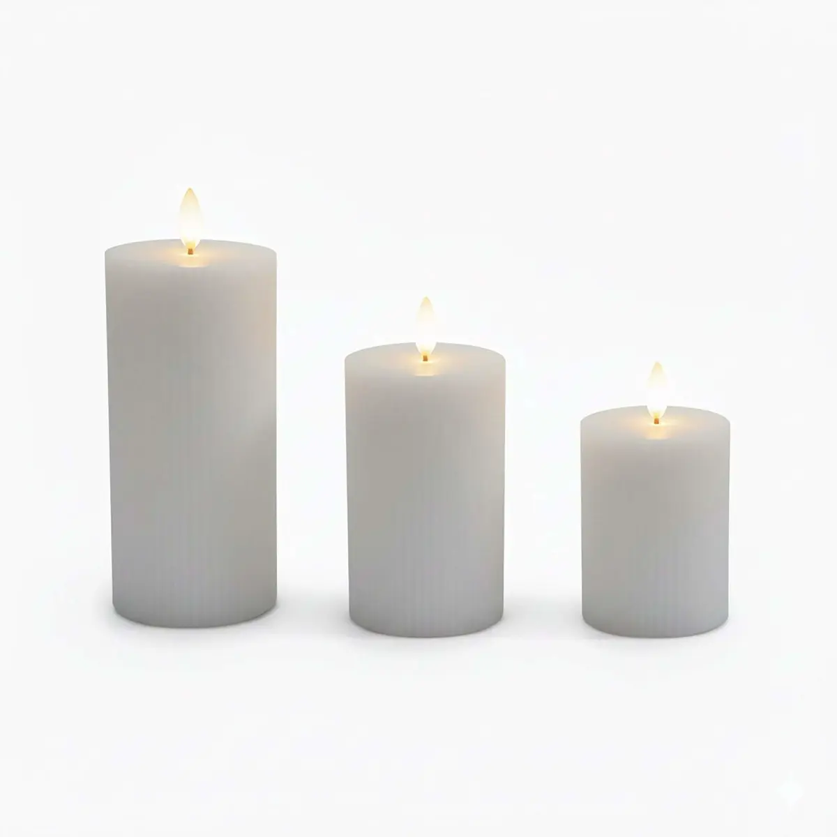 LED-stearinlys med ekte voks, flammeløse og trygge, sett med 3