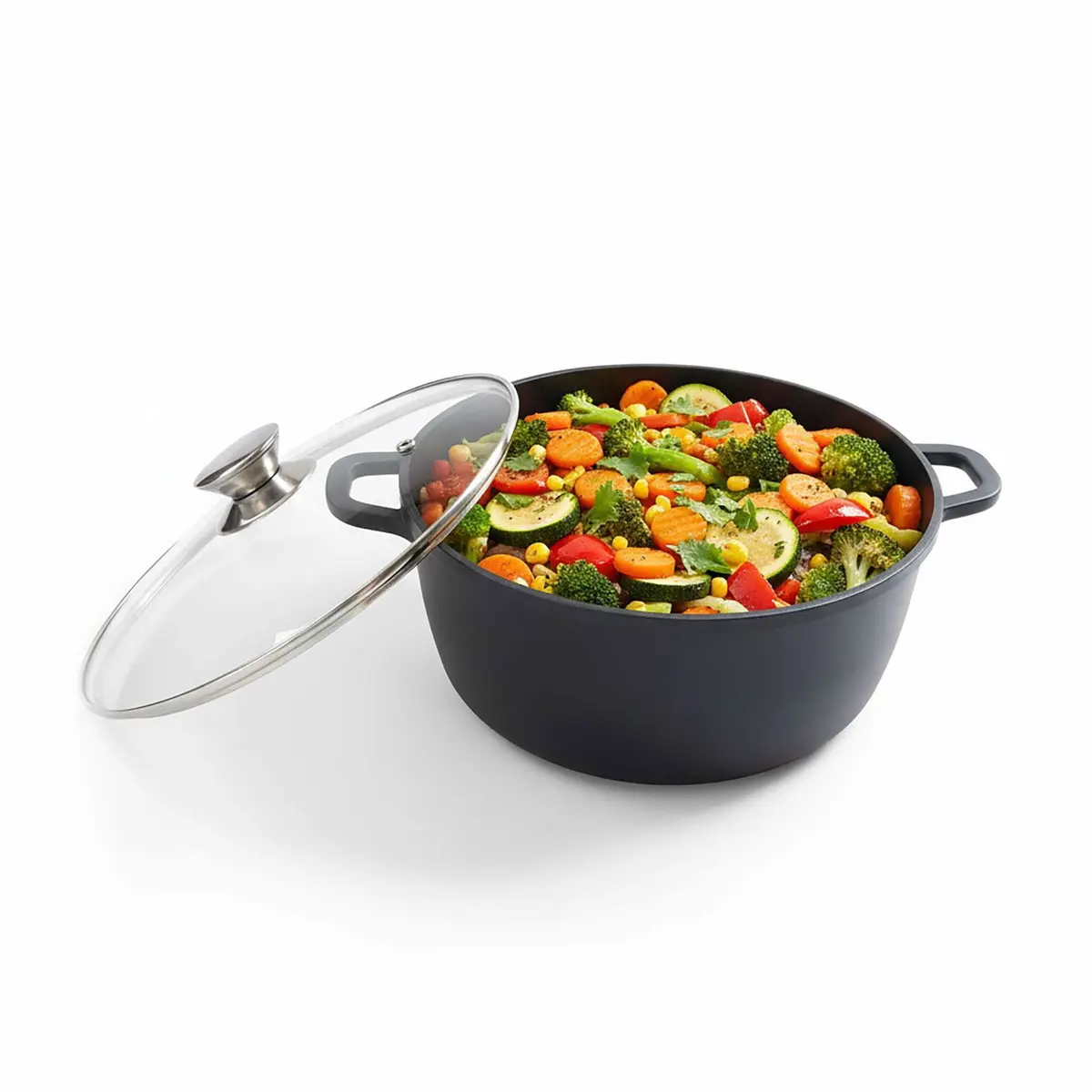 Braiseringsgryte med glasslokk – non-stick, støpt aluminium